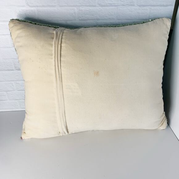 Santa Christmas Hooked Wool Pillow Peking Handicraft Rectangle Lumbar - Picture 3 of 8